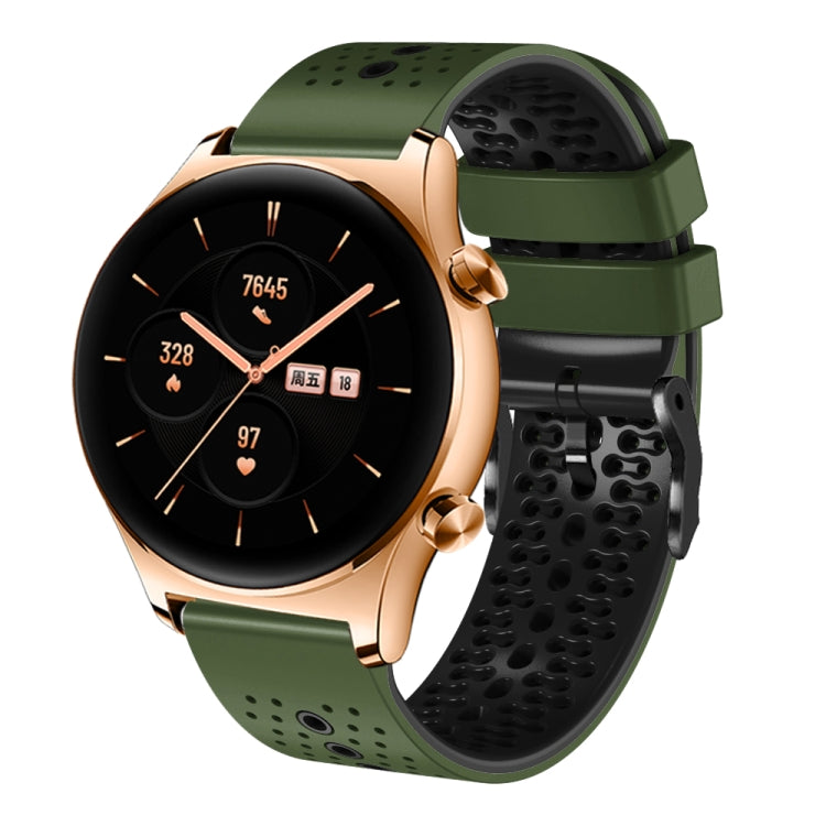 For Honor Watch GS 3 22mm Perforated Two-Color Silicone Watch Band