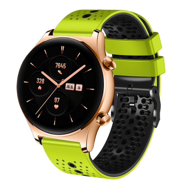 For Honor Watch GS 3 22mm Perforated Two-Color Silicone Watch Band