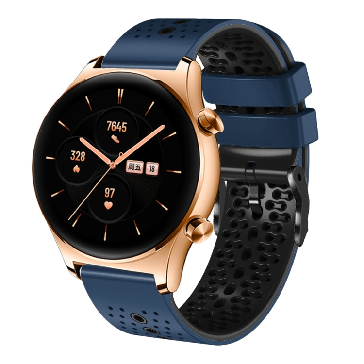 For Honor Watch GS 3 22mm Perforated Two-Color Silicone Watch Band