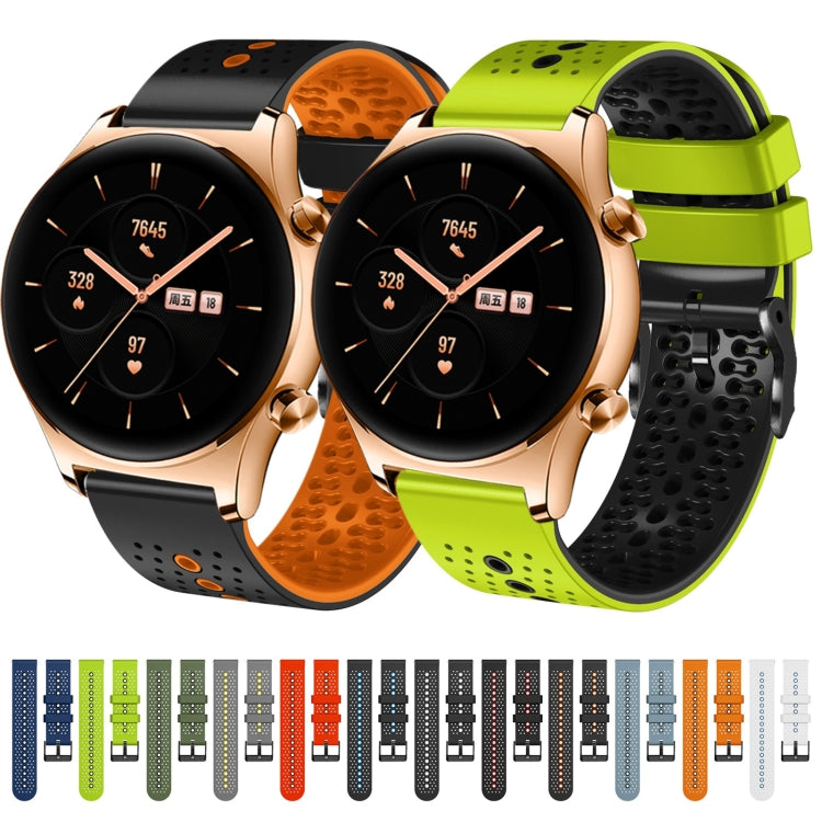 For Honor Watch GS 3 22mm Perforated Two-Color Silicone Watch Band