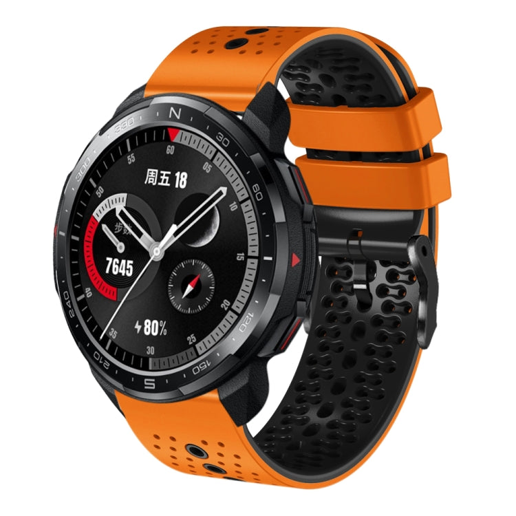 For Honor Watch GS Pro 22mm Perforated Two-Color Silicone Watch Band