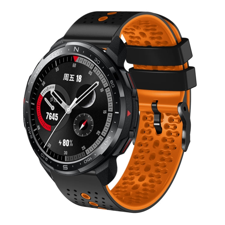 For Honor Watch GS Pro 22mm Perforated Two-Color Silicone Watch Band