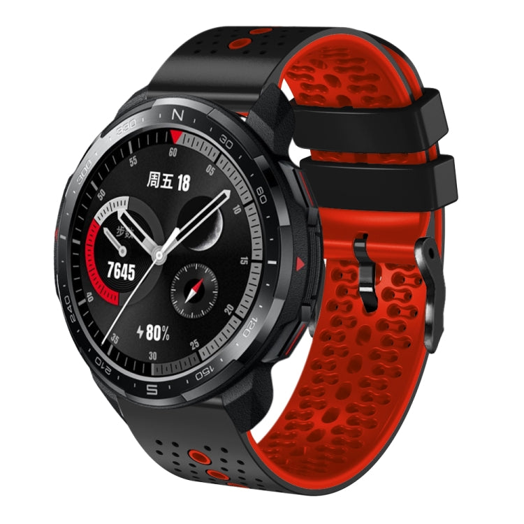 For Honor Watch GS Pro 22mm Perforated Two-Color Silicone Watch Band
