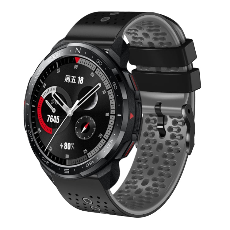 For Honor Watch GS Pro 22mm Perforated Two-Color Silicone Watch Band