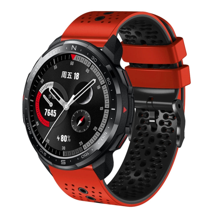For Honor Watch GS Pro 22mm Perforated Two-Color Silicone Watch Band