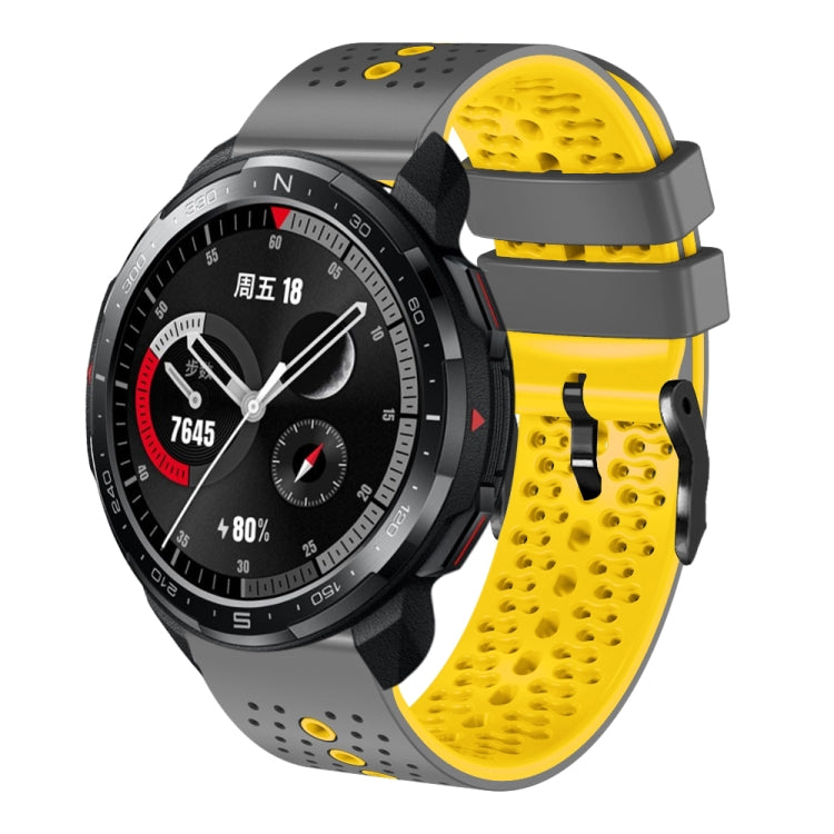 For Honor Watch GS Pro 22mm Perforated Two-Color Silicone Watch Band