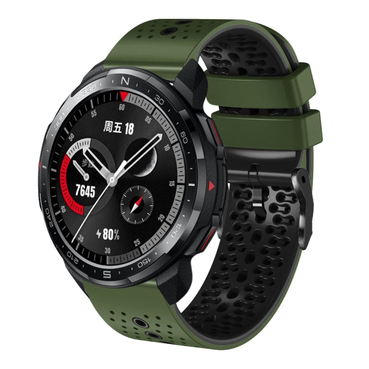 For Honor Watch GS Pro 22mm Perforated Two-Color Silicone Watch Band