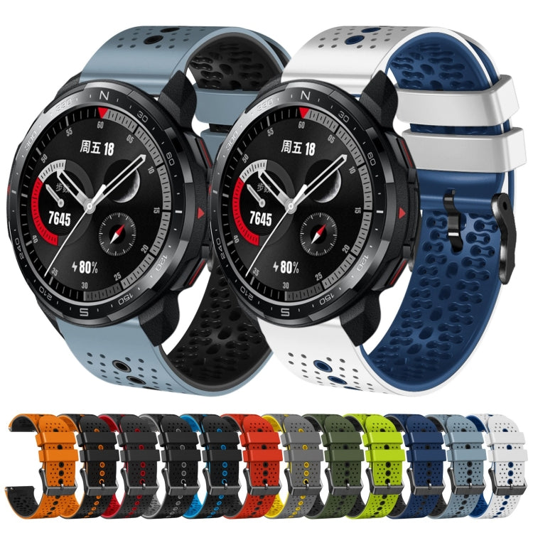 For Honor Watch GS Pro 22mm Perforated Two-Color Silicone Watch Band