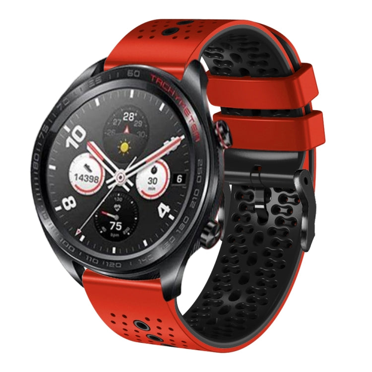 For Honor Watch Dream 22mm Perforated Two-Color Silicone Watch Band