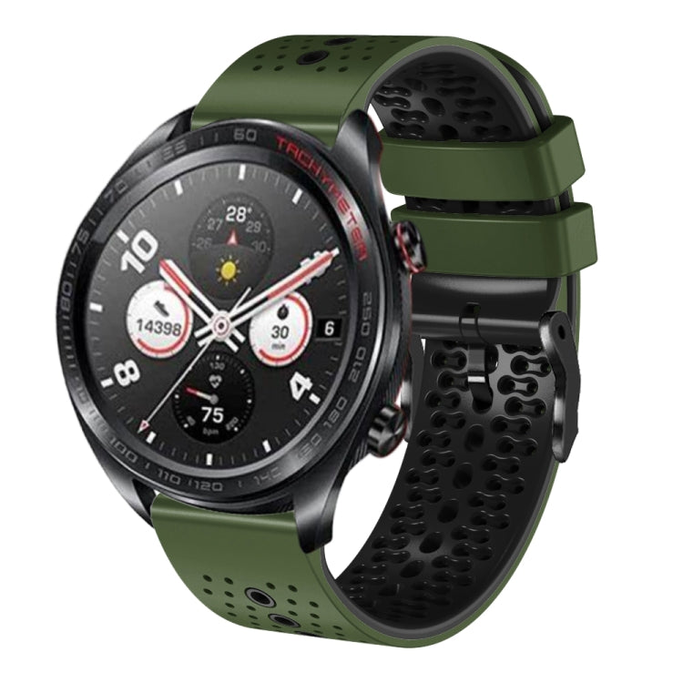 For Honor Watch Dream 22mm Perforated Two-Color Silicone Watch Band
