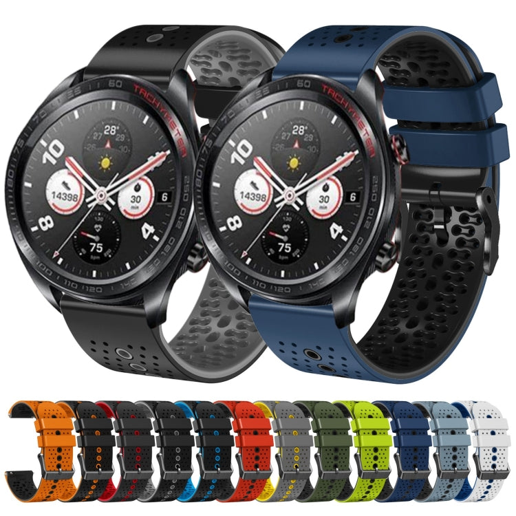 For Honor Watch Dream 22mm Perforated Two-Color Silicone Watch Band