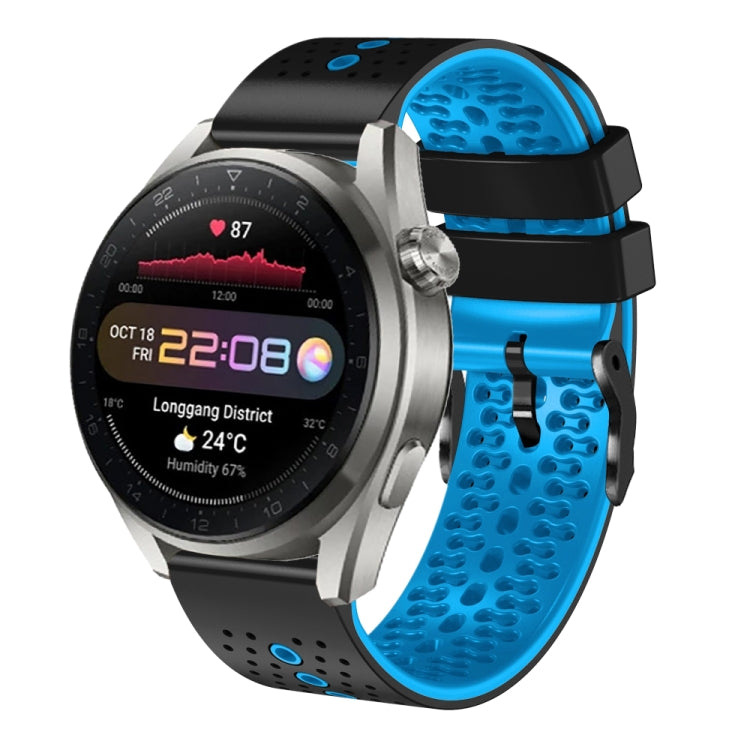 For Huawei Watch 3 Pro New 22mm Perforated Two-Color Silicone Watch Band