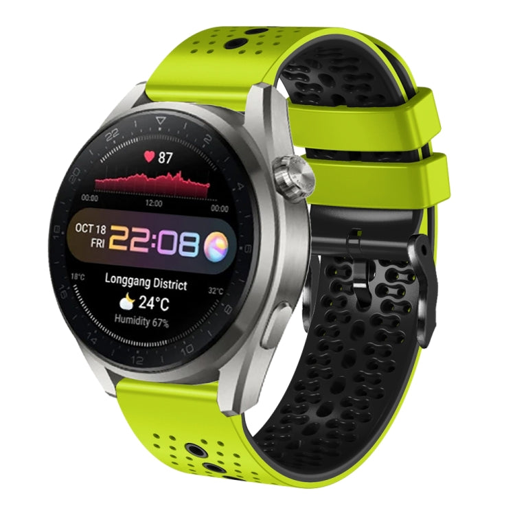 For Huawei Watch 3 Pro New 22mm Perforated Two-Color Silicone Watch Band