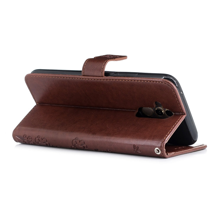 Plum Blossom Pattern Diamond Encrusted Leather Case for Huawei Mate 20 Lite with Holder & Card Slots