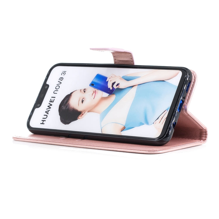 Plum Blossom Pattern Diamond Encrusted Leather Case for HUAWEI Nova3 ,with Holder & Card Slots