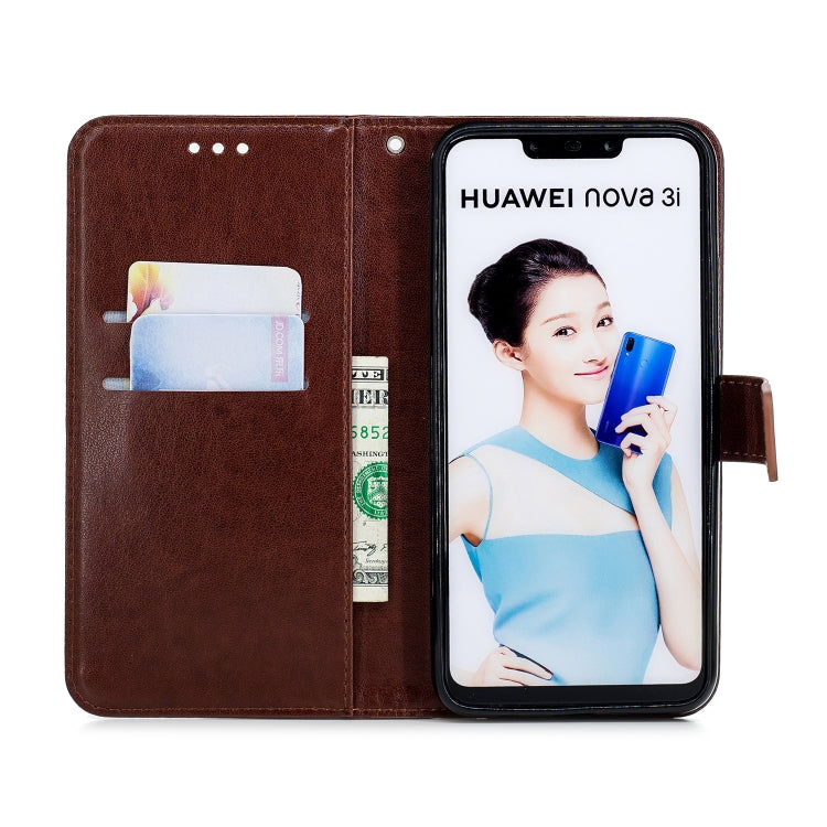 Plum Blossom Pattern Diamond Encrusted Leather Case for HUAWEI Nova3 ,with Holder & Card Slots