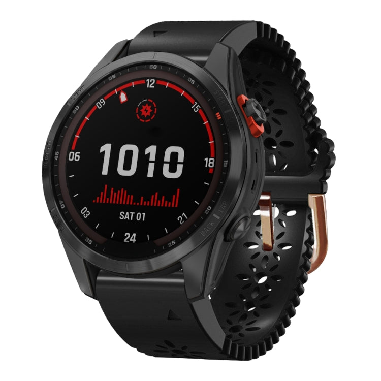 For Garmin Fenix 7S Solar 20mm Lady's Silicone Watch Band With Lace Punch