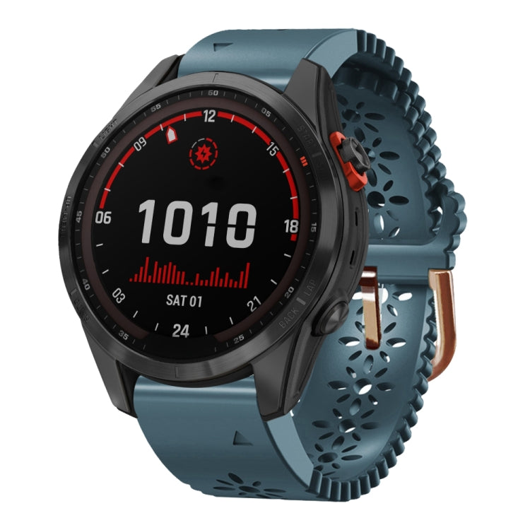 For Garmin Fenix 7S Solar 20mm Lady's Silicone Watch Band With Lace Punch