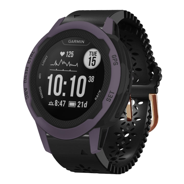 For Garmin Instinct 2S 20mm Lady's Silicone Watch Band With Lace Punch