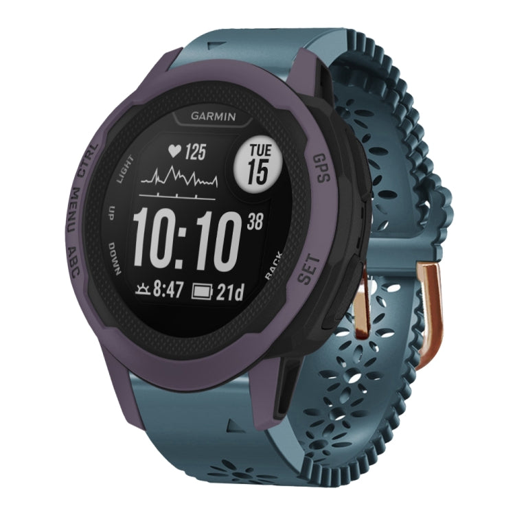 For Garmin Instinct 2S 20mm Lady's Silicone Watch Band With Lace Punch