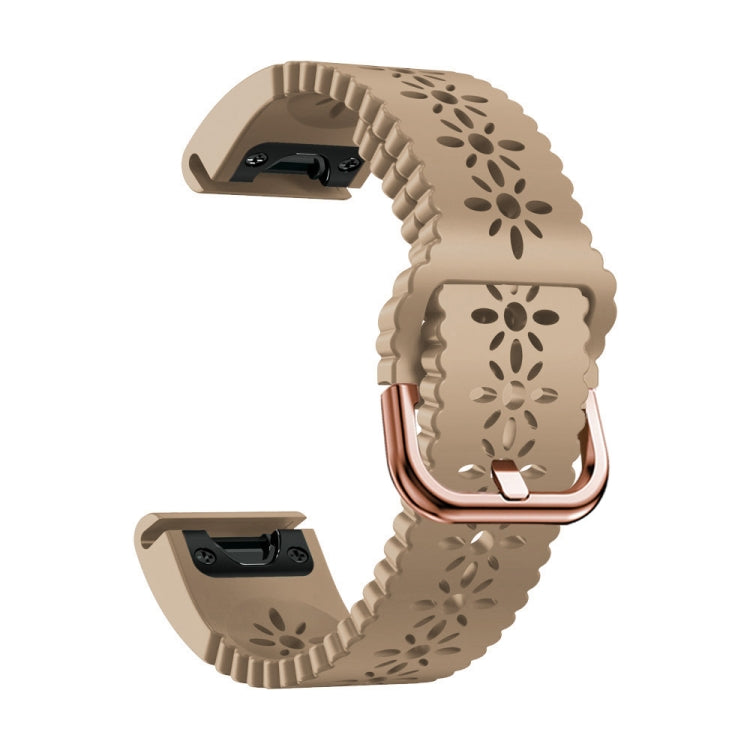 For Garmin Instinct 2S 20mm Lady's Silicone Watch Band With Lace Punch