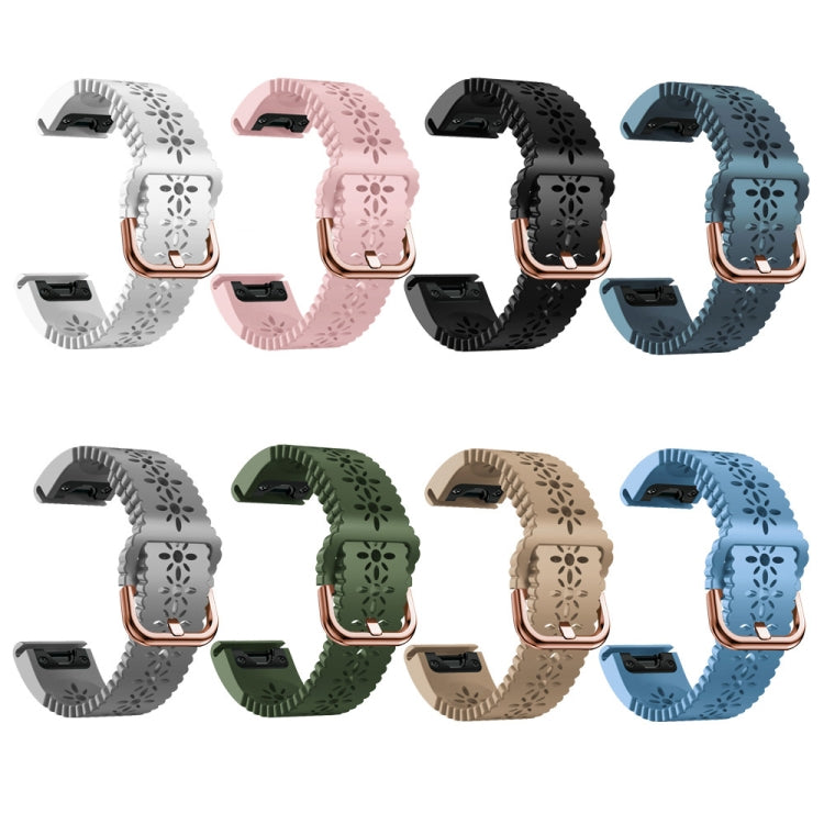 For Garmin Instinct 2S 20mm Lady's Silicone Watch Band With Lace Punch