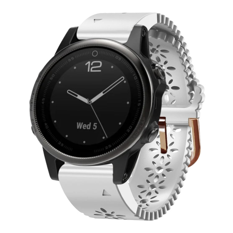 For Garmin Fenix 5S 20mm Lady's Silicone Watch Band With Lace Punch