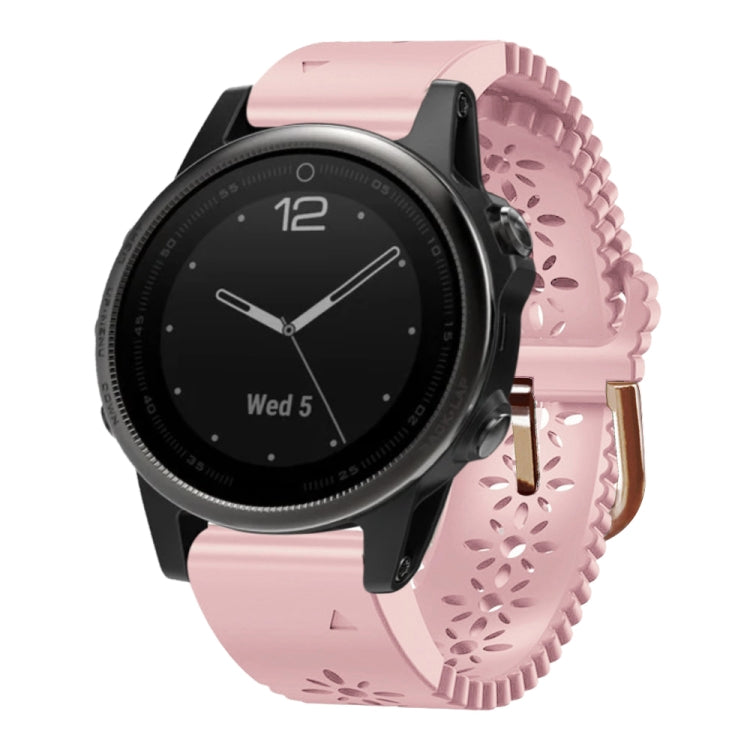 For Garmin Fenix 5S 20mm Lady's Silicone Watch Band With Lace Punch