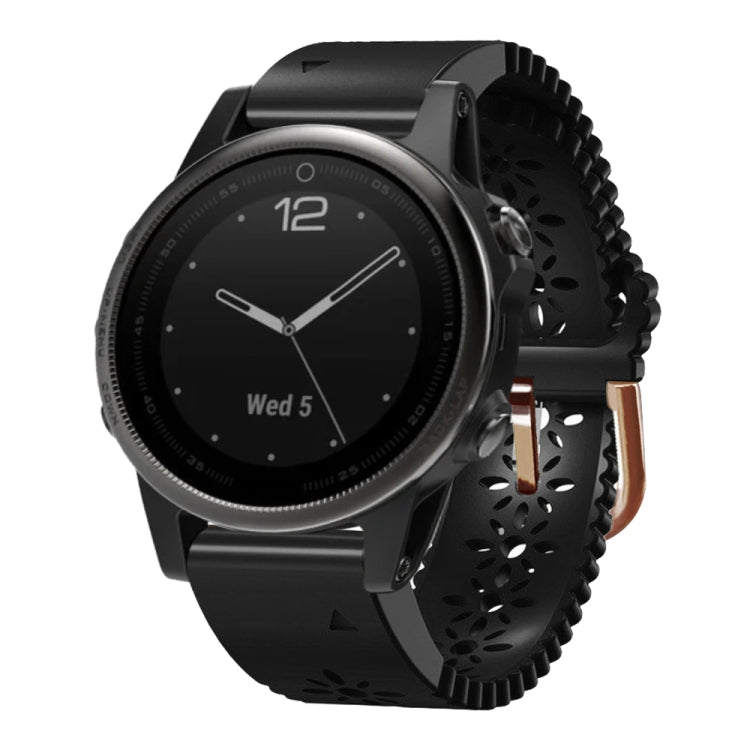 For Garmin Fenix 5S 20mm Lady's Silicone Watch Band With Lace Punch