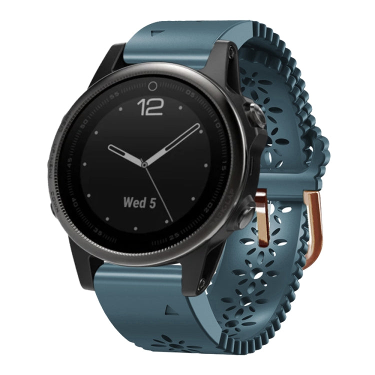 For Garmin Fenix 5S 20mm Lady's Silicone Watch Band With Lace Punch