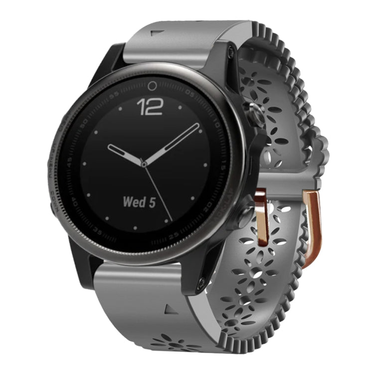 For Garmin Fenix 5S 20mm Lady's Silicone Watch Band With Lace Punch