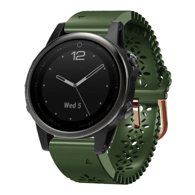For Garmin Fenix 5S 20mm Lady's Silicone Watch Band With Lace Punch