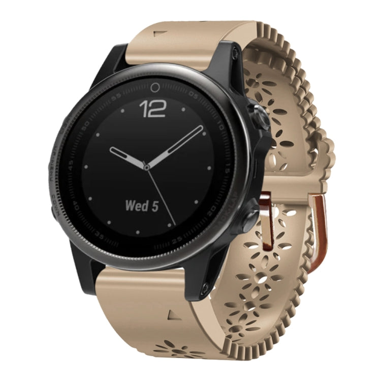 For Garmin Fenix 5S 20mm Lady's Silicone Watch Band With Lace Punch