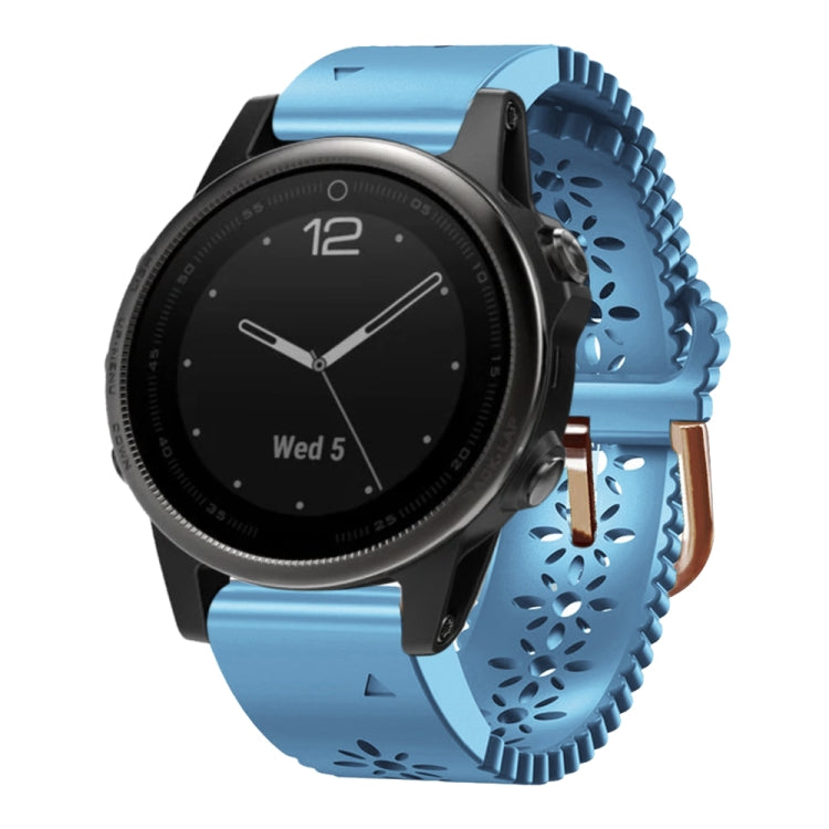For Garmin Fenix 5S 20mm Lady's Silicone Watch Band With Lace Punch