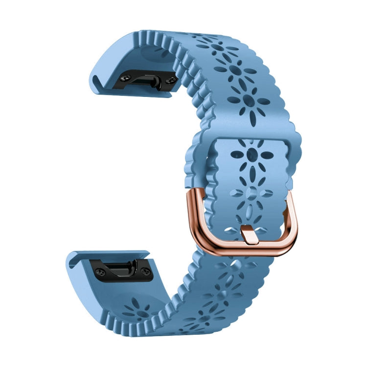 For Garmin Fenix 5S 20mm Lady's Silicone Watch Band With Lace Punch