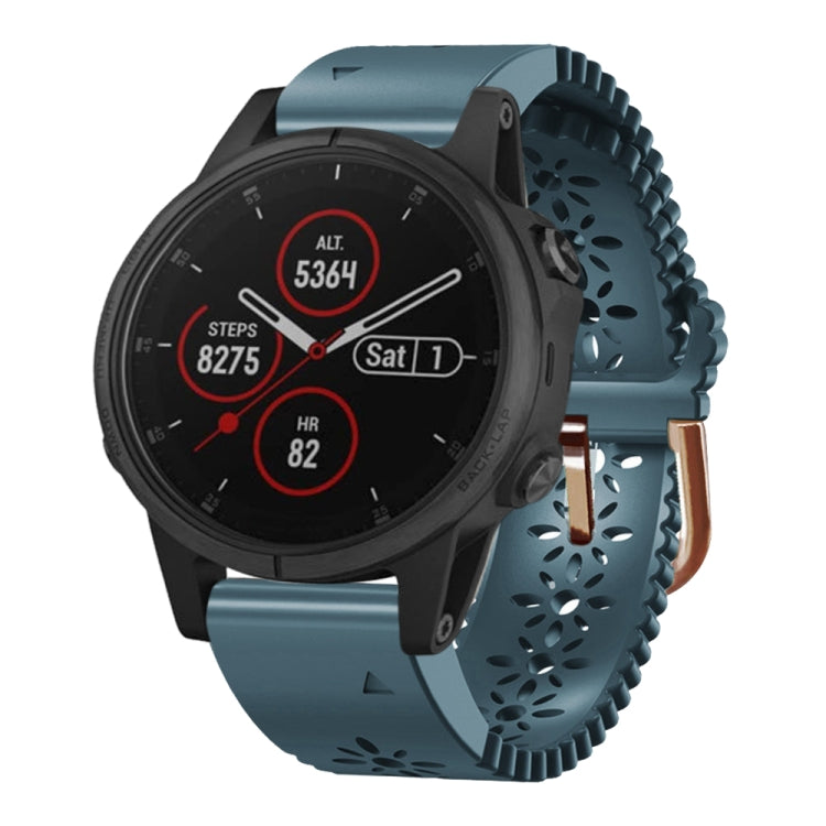 For Garmin Fenix 5S Plus 20mm Lady's Silicone Watch Band With Lace Punch
