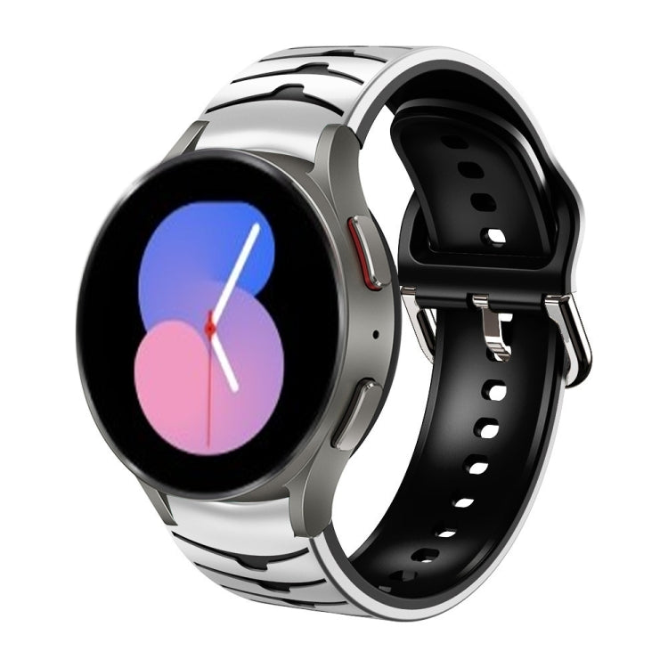 For Samsung Galaxy Watch 5 44mm Curved Texture Silicone Watch Band