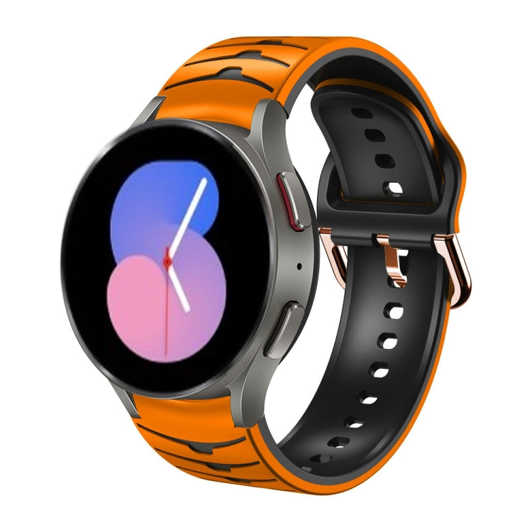 For Samsung Galaxy Watch 5 44mm Curved Texture Silicone Watch Band