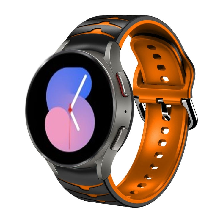 For Samsung Galaxy Watch 5 44mm Curved Texture Silicone Watch Band