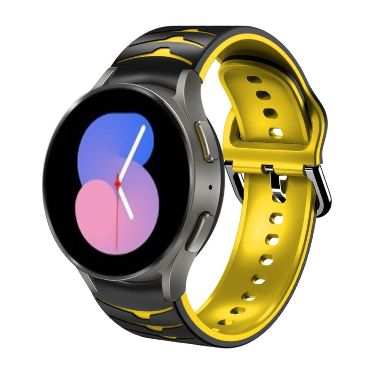 For Samsung Galaxy Watch 5 44mm Curved Texture Silicone Watch Band
