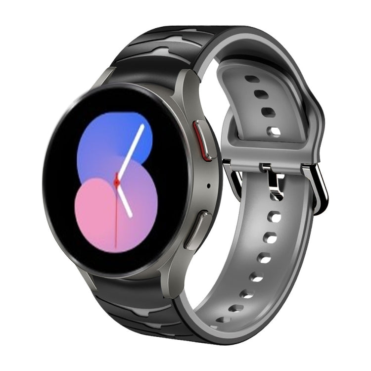 For Samsung Galaxy Watch 5 44mm Curved Texture Silicone Watch Band