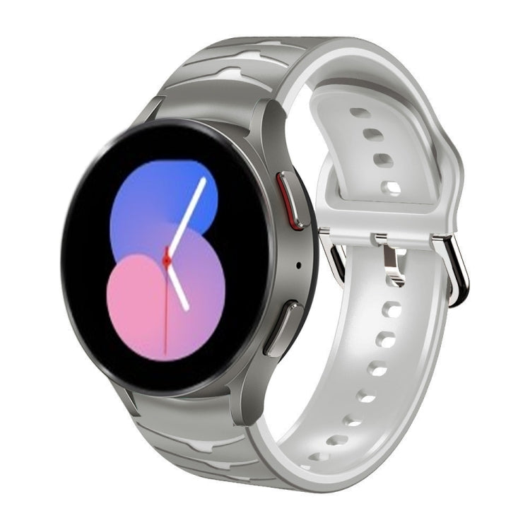 For Samsung Galaxy Watch 5 44mm Curved Texture Silicone Watch Band