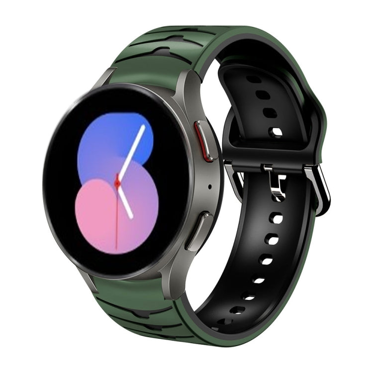 For Samsung Galaxy Watch 5 44mm Curved Texture Silicone Watch Band