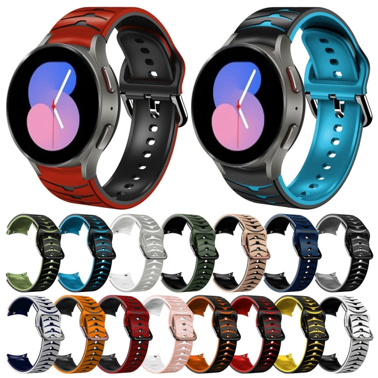 For Samsung Galaxy Watch 5 44mm Curved Texture Silicone Watch Band