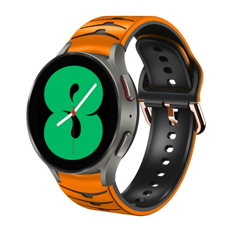 For Samsung Galaxy Watch 4 44mm Curved Texture Silicone Watch Band