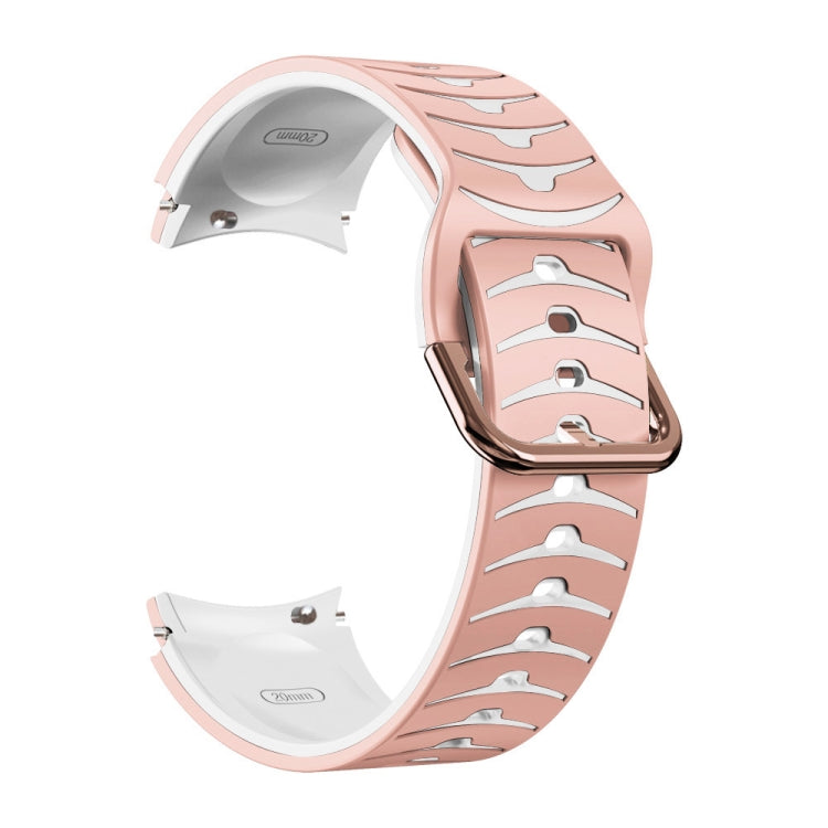 For Samsung Galaxy Watch 4 44mm Curved Texture Silicone Watch Band