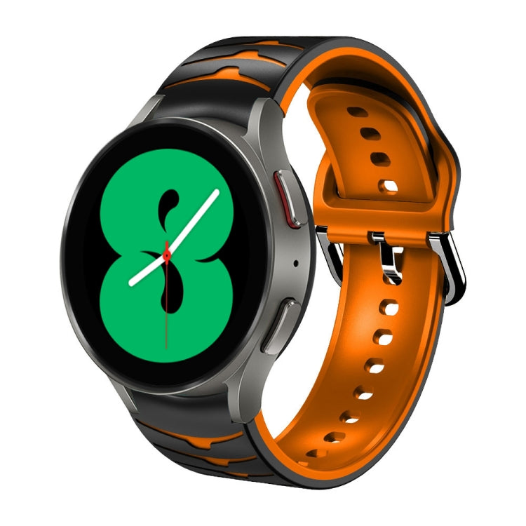 For Samsung Galaxy Watch 4 44mm Curved Texture Silicone Watch Band