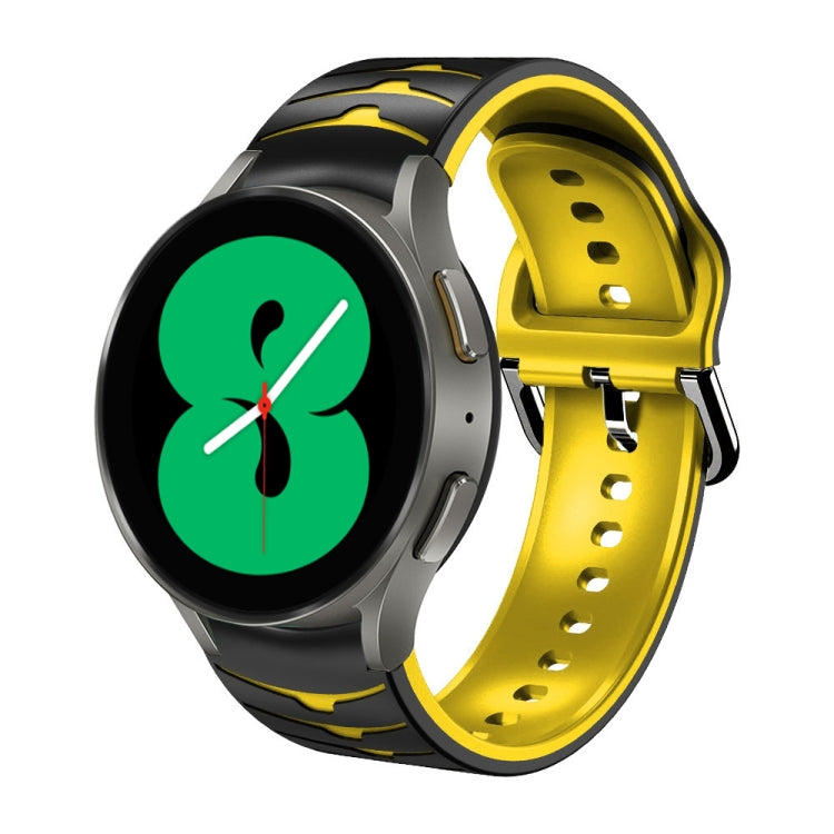 For Samsung Galaxy Watch 4 44mm Curved Texture Silicone Watch Band