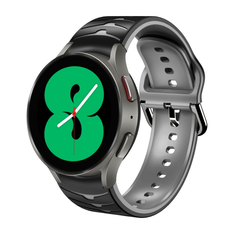 For Samsung Galaxy Watch 4 44mm Curved Texture Silicone Watch Band