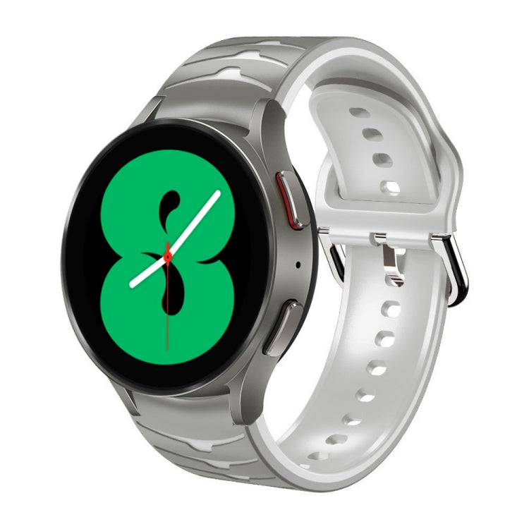 For Samsung Galaxy Watch 4 44mm Curved Texture Silicone Watch Band